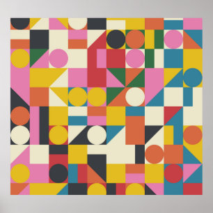 Poster Bauhaus trabalho de arte: composição geométrica ab