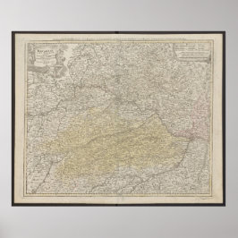 Poster Bavaria Map, Germany Poster, Historical Map 1712