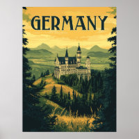 Bavaria Viagem Souvenir - Castelo alemão Vintage