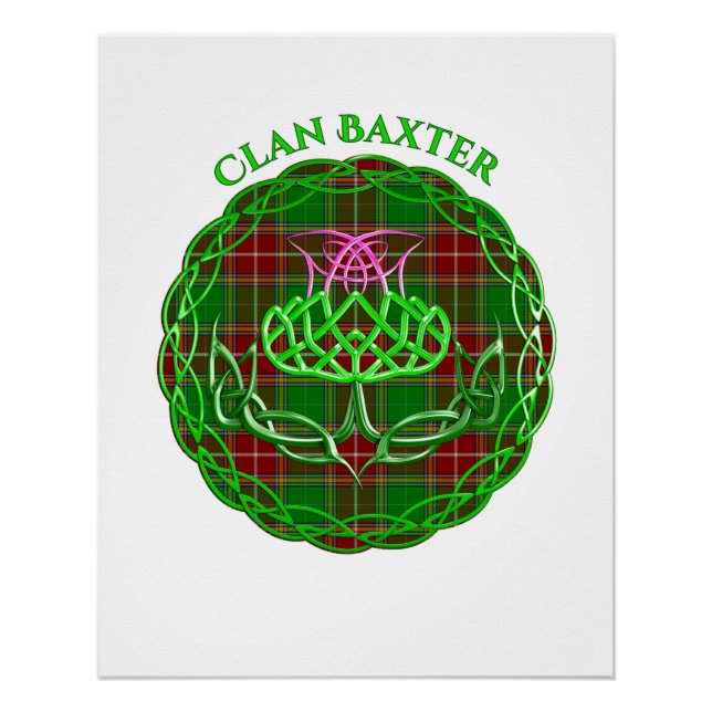 Póster Baxter Scottish Tartan Celtic Thiste (Frente)