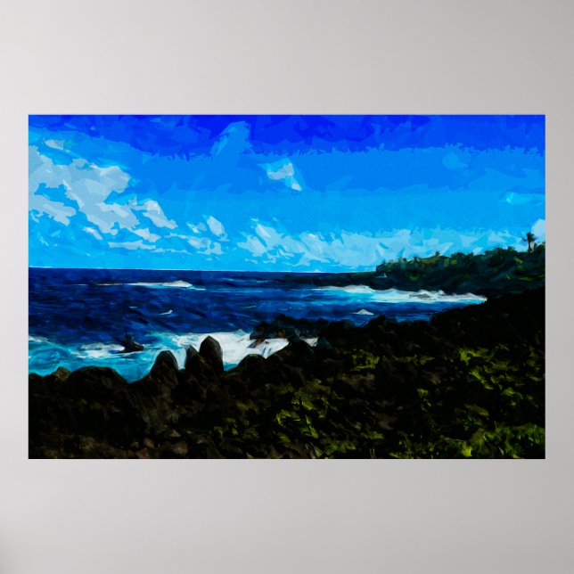 Póster Bay On Road to Hana Maui Abstrato (Frente)