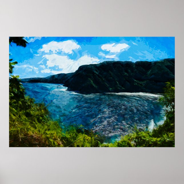 Poster Bay On Road to Hana Maui Hawaii Abstrato (Frente)