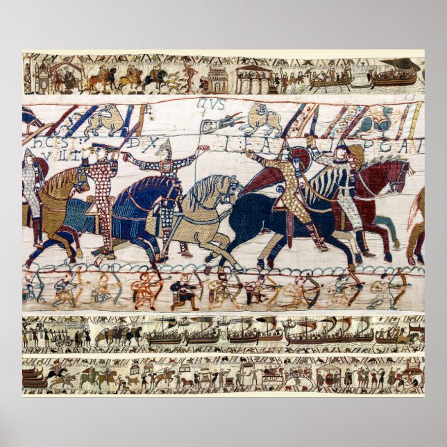 POSTER BAYEUX TAPESTRY 1066 KNIGHTS E ARQUIVOS NORMANOS (Frente)