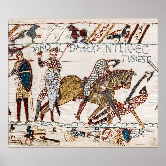 Poster BAYEUX TAPESTRY Morte do Rei Harold na Batalha (Frente)