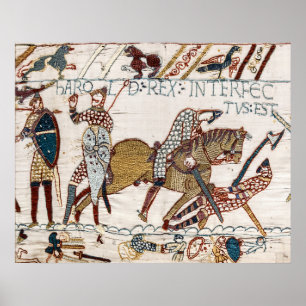 Poster BAYEUX TAPESTRY Morte do Rei Harold na Batalha