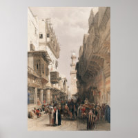 Bazar do Cairo dos coppersmiths por David Roberts