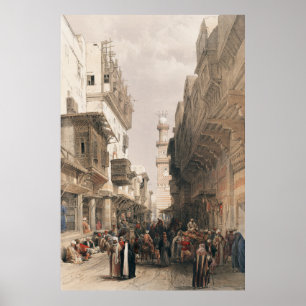 Poster Bazar do Cairo dos coppersmiths por David Roberts
