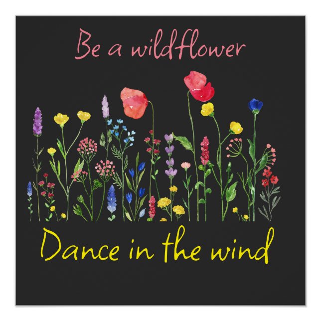 Póster BE A WILDFLOWER BOHO CHIC T-Shirt (Frente)