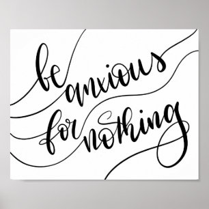 Poster Be Anxious For Nothing - Christian Lettering