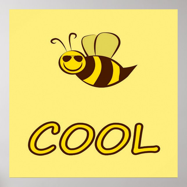 Poster Be Cool, Bee Gifts ,I Love Bee, Beekeeping Gift (Frente)