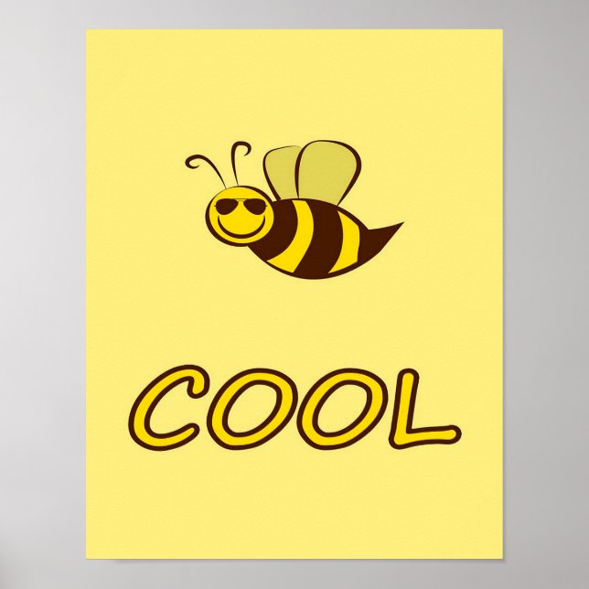 Poster Be Cool, Bee Gifts ,I Love Bee, Beekeeping Gift (Frente)