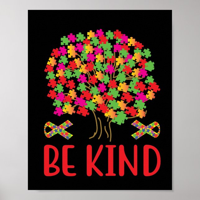 Poster Be Kind Puzzle Piece Tree (Frente)