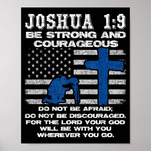Poster Be Strong And Courageous Do Not Be Afraid Prayer  (Frente)