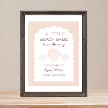 Beach Babe Seashell Chá de fraldas Bem-vindo