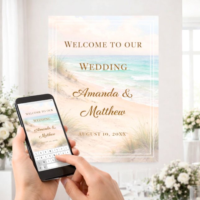 Poster Beach coastal wedding welcome (Criador carregado)