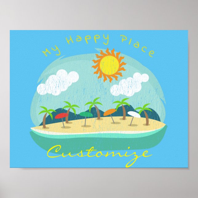 Poster Beach Happy Place Thunder_Cove (Frente)