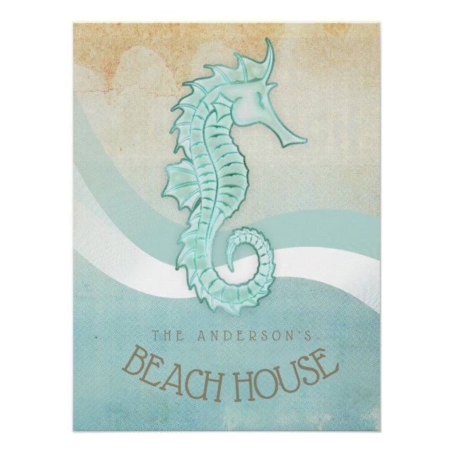 Póster Beach House Mar Aqua Blue ID623 (Frente)
