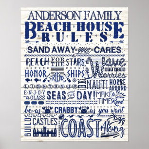 Poster Beach House Regimento Família Personalizada Costei