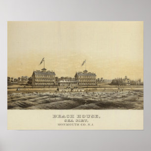 Póster Beach House, Sea Girt, Monmouth Co, NJ