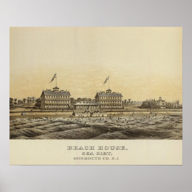 Póster Beach House, Sea Girt, Monmouth Co, NJ (Frente)