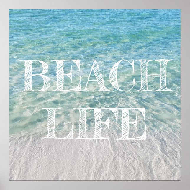 Poster Beach Life Tropical Sandy Beach Turquoise Blue (Frente)