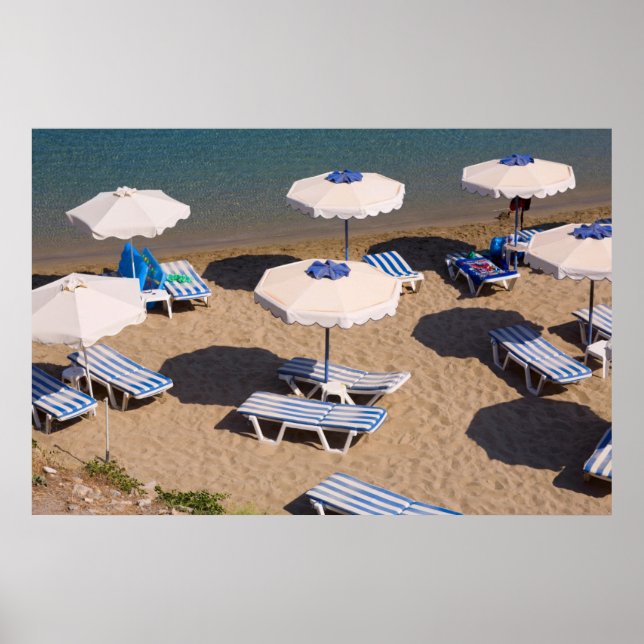 Póster Beach Lounge | Rodes, Ilhas Dodecanesas, Grécia (Frente)