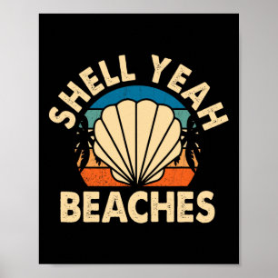 Poster Beach Lover Shell É Beaches Summer Holiders Sea