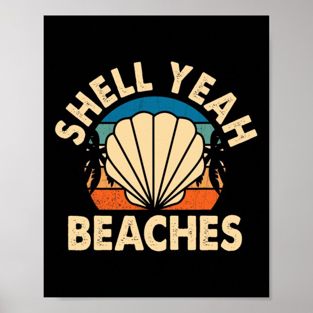 Poster Beach Lover Shell É Beaches Summer Holiders Sea (Frente)