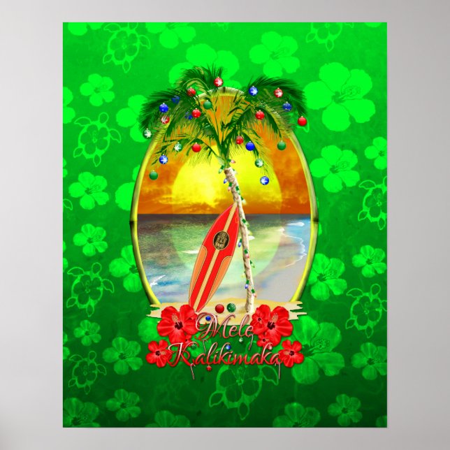 Póster Beach Mele Kalikimaka (Frente)