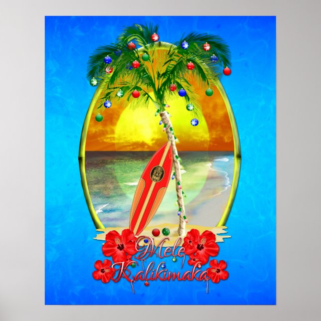 Póster Beach Mele Kalikimaka (Frente)