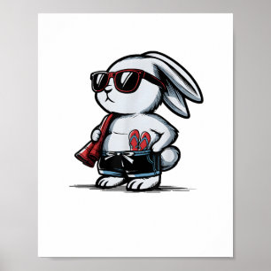 Poster Beach Rabbit Bunny Beach-Goer Summer