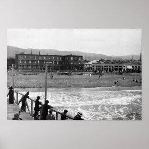 Póster Beach Scene at Seaside, Oregon Photograph
