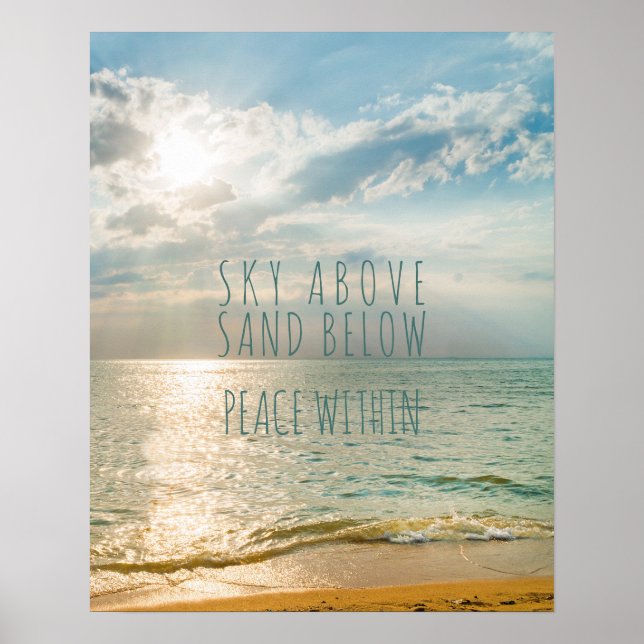 Poster Beach Sunrise Sky Acima da Paz dentro do Inspirati (Frente)