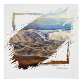 Póster Beach Waves Blue