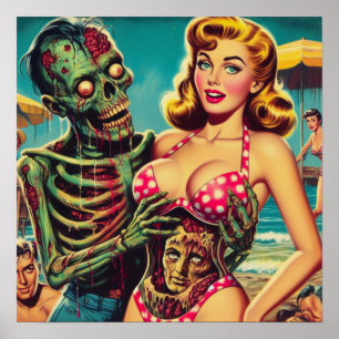 Poster Beach Zombie Girl