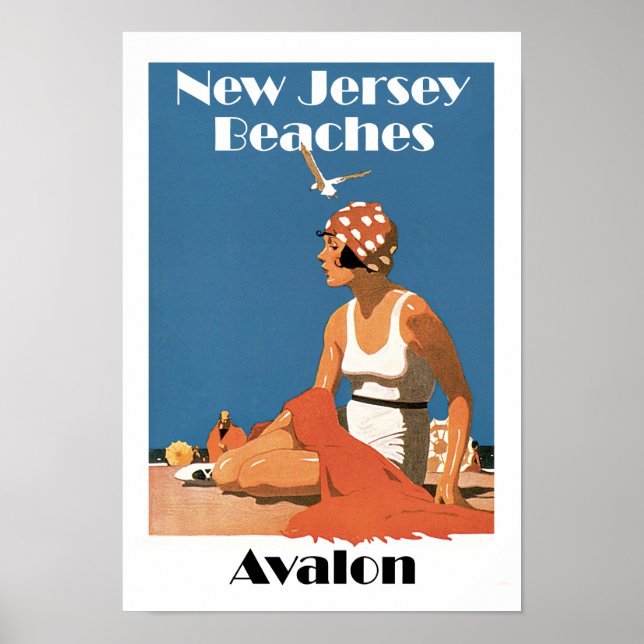 Póster Beaches ~ Avalon de Nova Jersey (Frente)