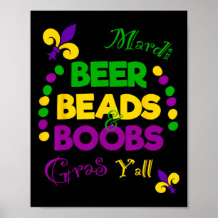 Poster Bead Bead Breast Engraçado Festa de Carnaval Homen