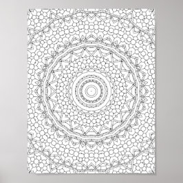 Poster Beaded Star Geometry Coloring Page Pattern Design