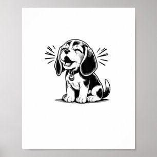 Poster Beagle filhote adorável, Amante de os animais fami