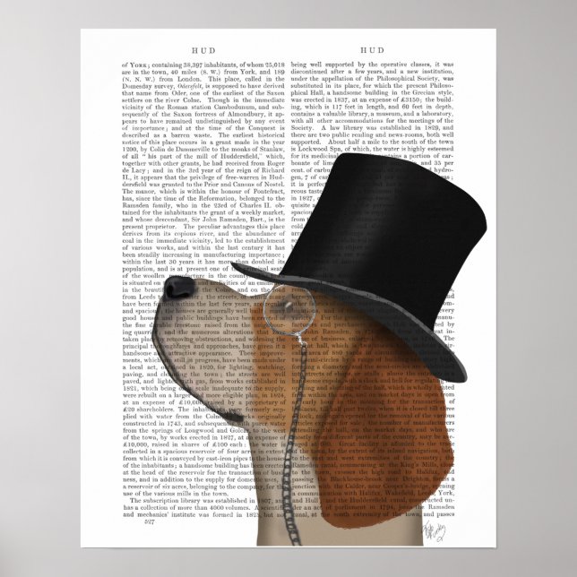 Poster Beagle, Formal Hound e Chapéu (Frente)