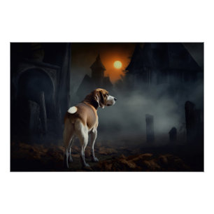 Póster Beagle Halloween Assustador