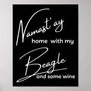 Poster Beagle - Nama'stay Engraçado Para Yoga e Amantes d