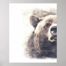 Bear Abstrato Watercolor