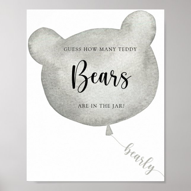 Poster Bear Balloon adivinha quantos ursos de pelúcia pos (Frente)
