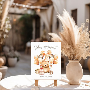 Poster Bear chá de fraldas Bear Bear Bebês são doces