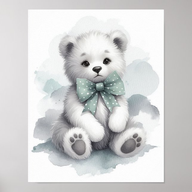 Poster Bear Forest Nursery Wall Art (Frente)