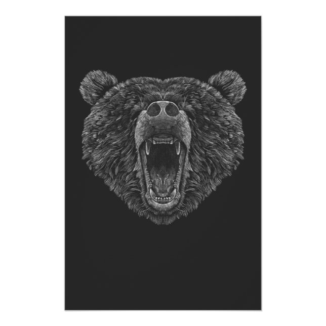 Póster Bear head roaring (Frente)