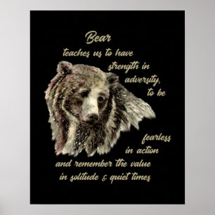 Póster Bear Totem Animal Spirit Guide para Inspiração