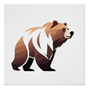 Póster Bear Vetor Art Animal Modern Urban City Graphic