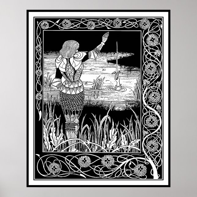 Póster Beardsley - Excalibur - Rei Arthur Art (Frente)